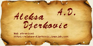 Aleksa Đerković vizit kartica